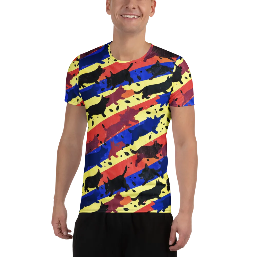 Neon Kennel Parade on Men's Athletic T-Shirt — Front