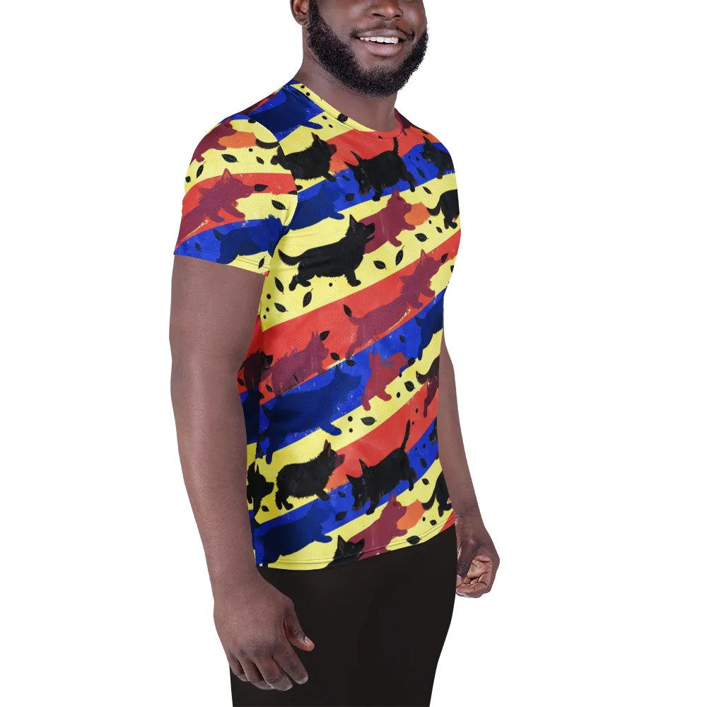 Neon Kennel Parade on Men's Athletic T-Shirt — Right