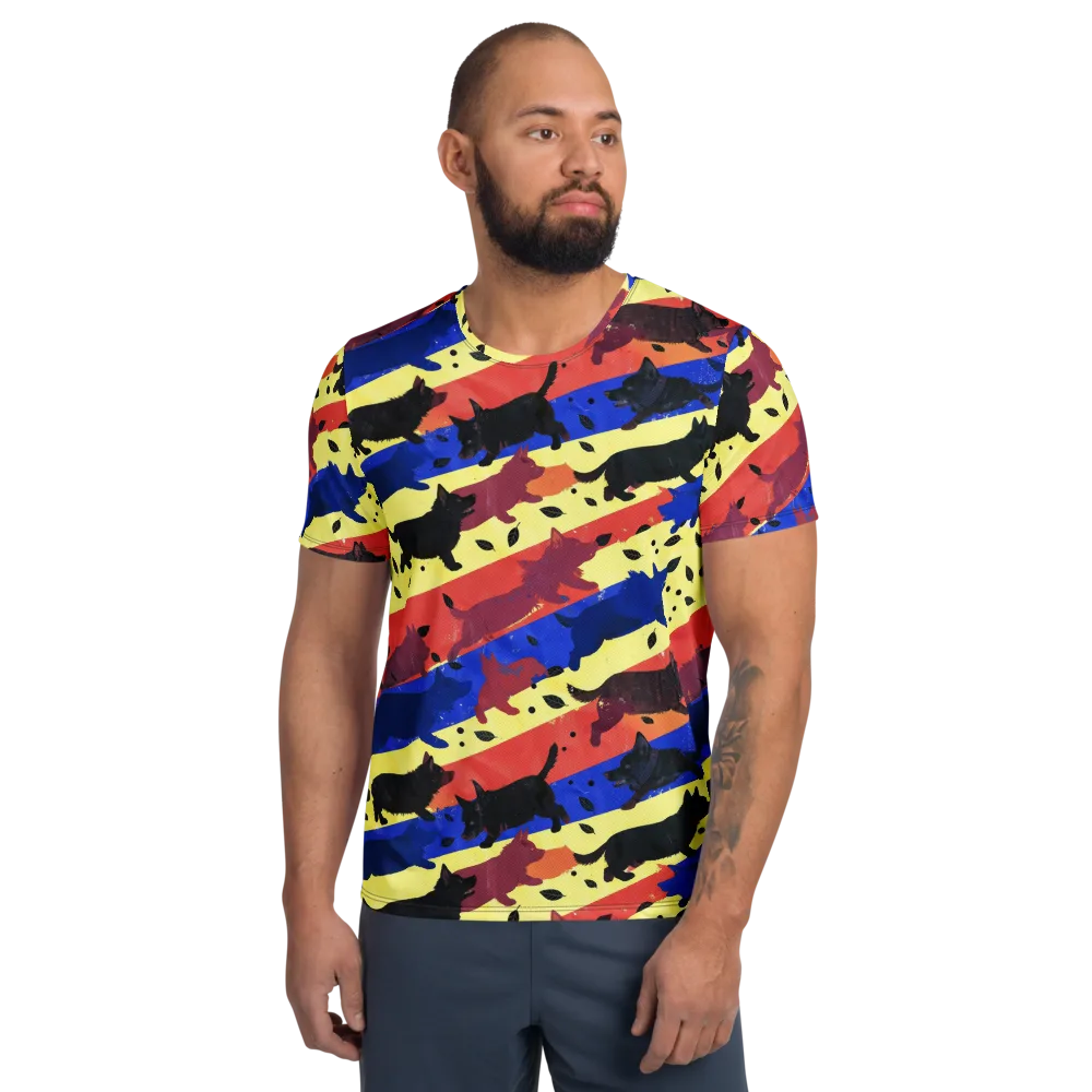 Neon Kennel Parade on Men's Athletic T-Shirt — Front