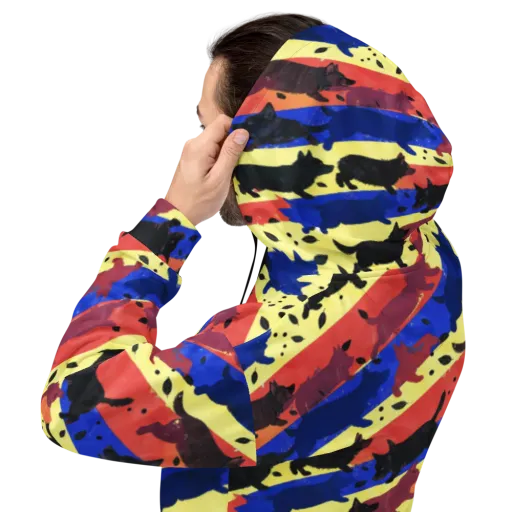 Neon Kennel Parade on a Hoodie