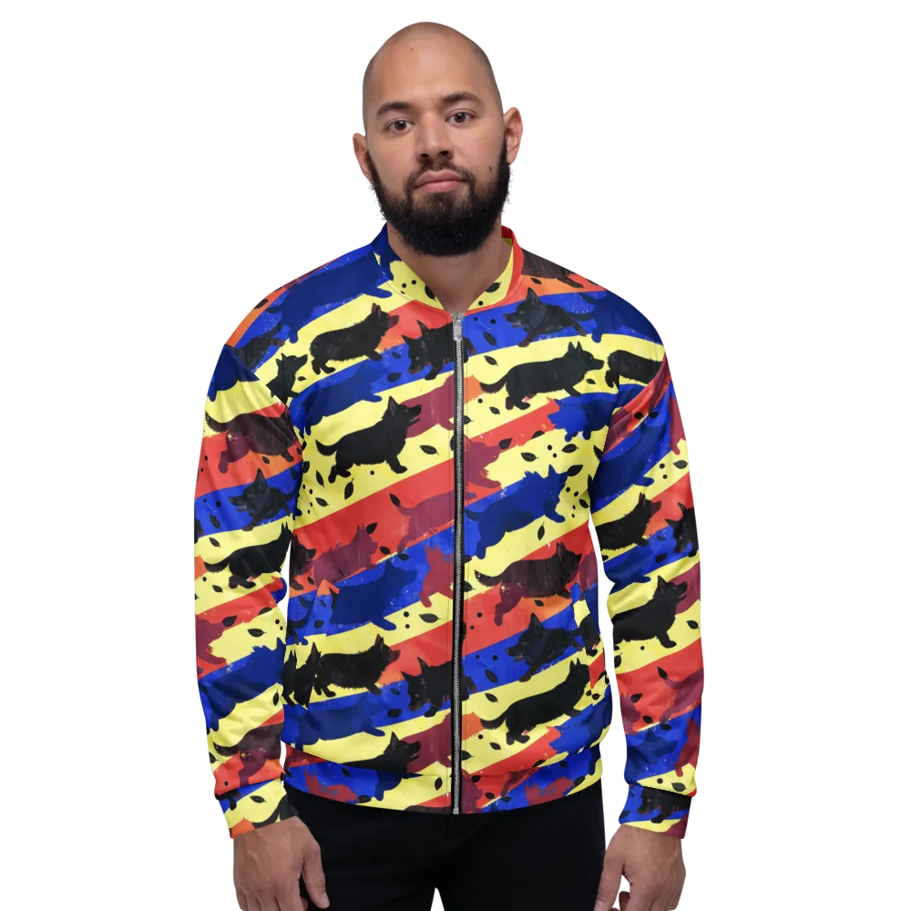 Neon Kennel Parade on Bomber Jacket — Front