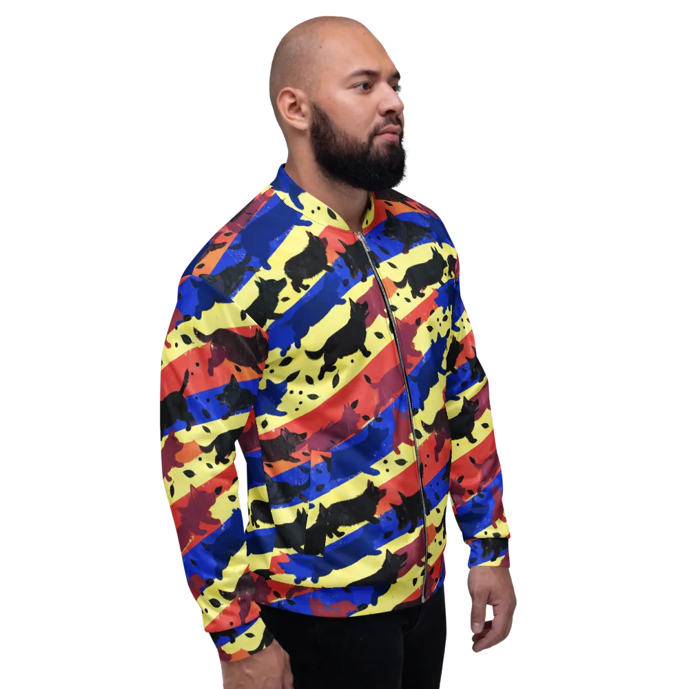 Neon Kennel Parade on Bomber Jacket — Right