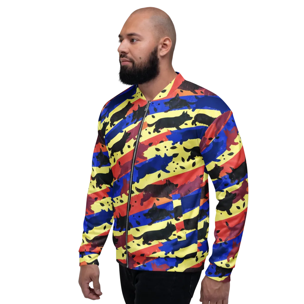 Neon Kennel Parade on Bomber Jacket — Left