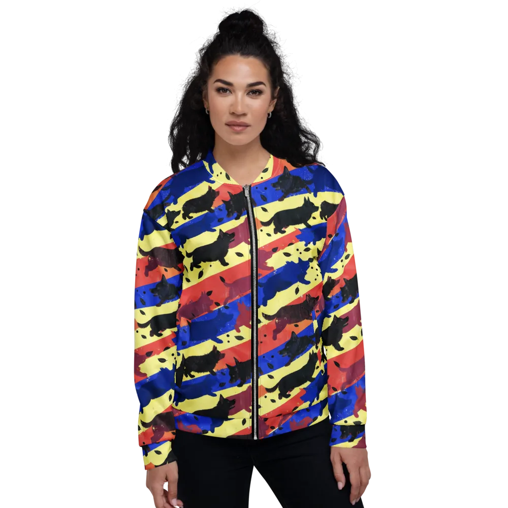 Neon Kennel Parade on Bomber Jacket — Front