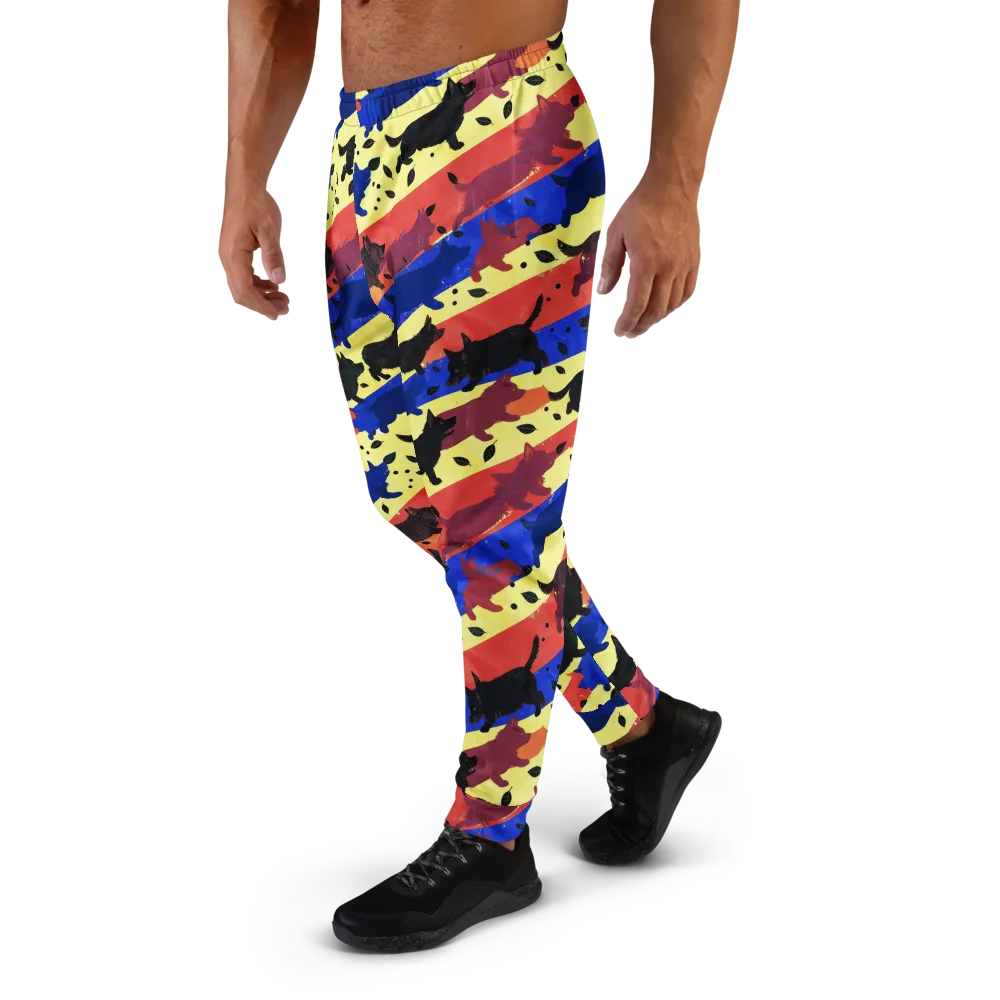 Neon Kennel Parade on Men's Joggers — Left