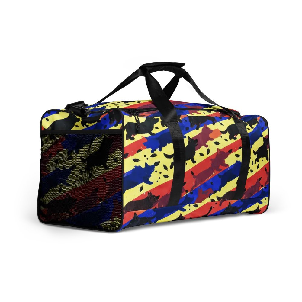 Neon Kennel Parade on Duffle Bag — Right Front