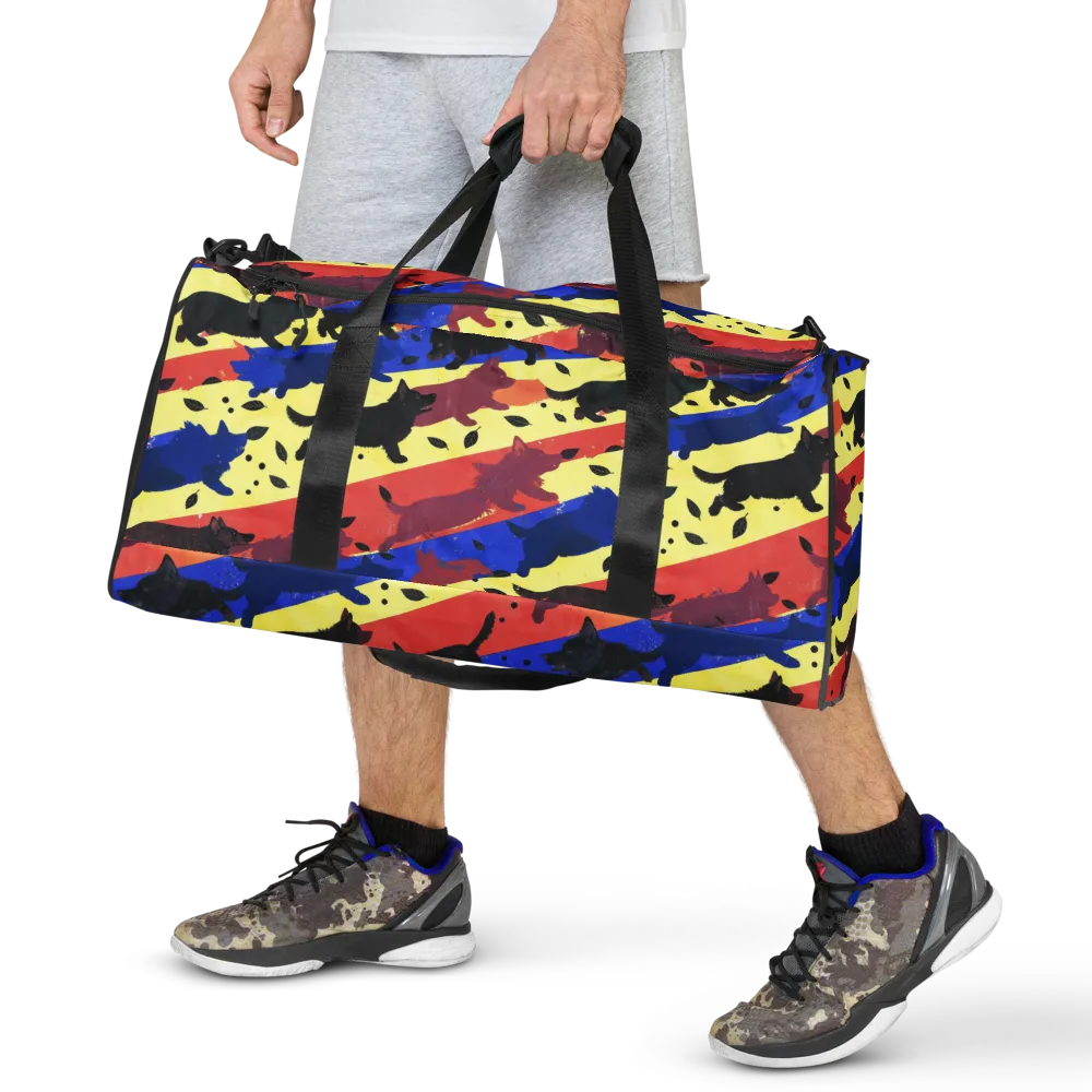 Neon Kennel Parade on Duffle Bag — Front