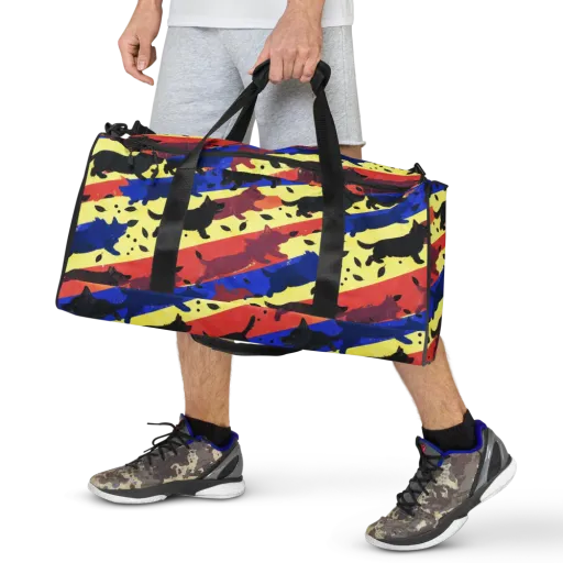 Neon Kennel Parade on a Duffle Bag
