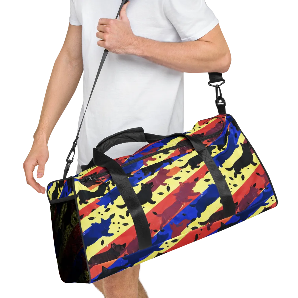 Neon Kennel Parade on Duffle Bag — Right Front