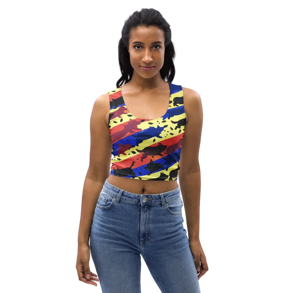 Neon Kennel Parade on Crop Top — Front