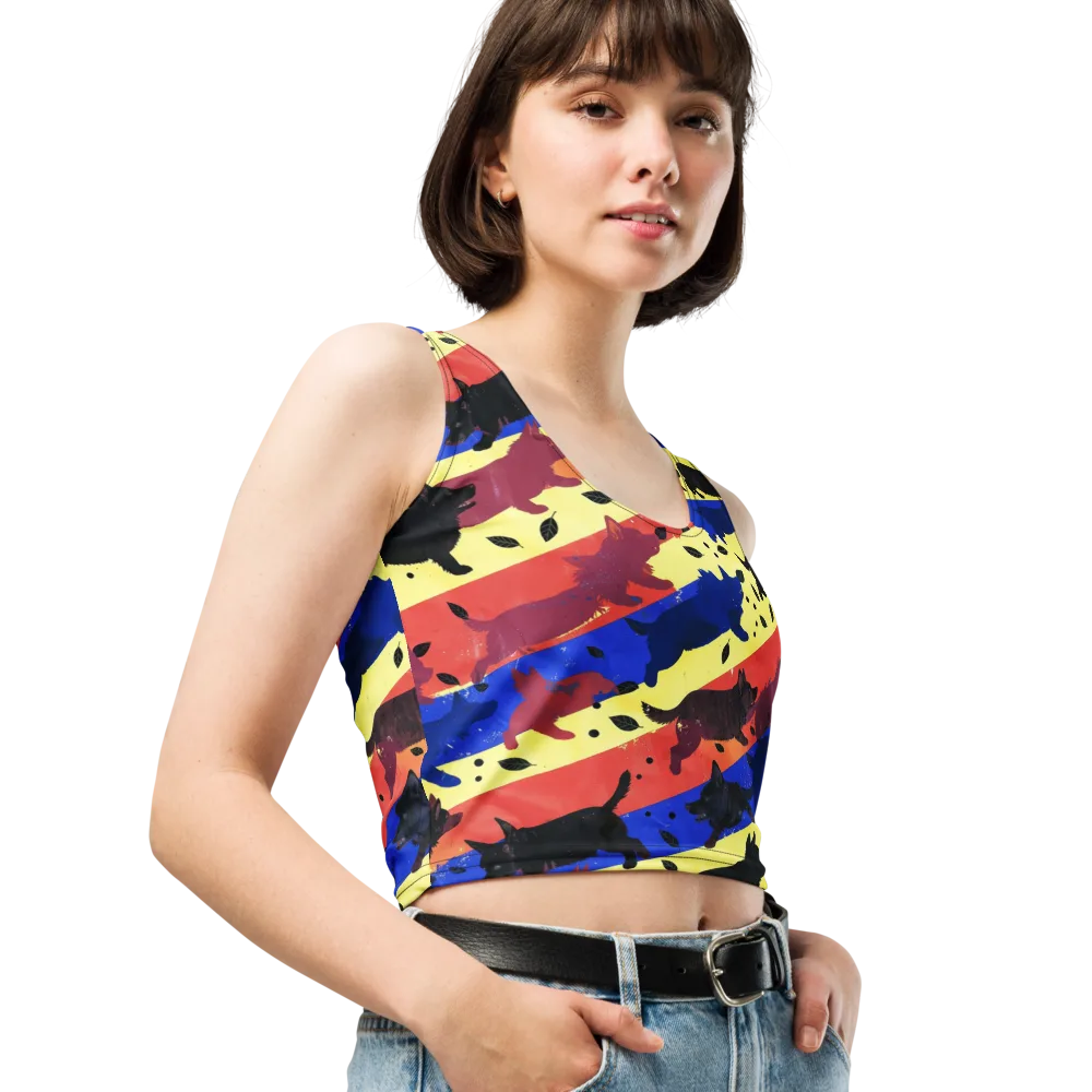Neon Kennel Parade on Crop Top — Right Front