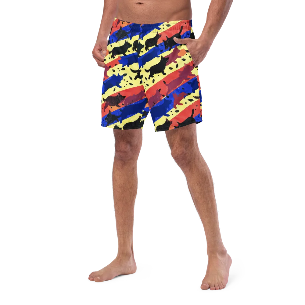 Neon Kennel Parade on Swim Trunks — Left Front