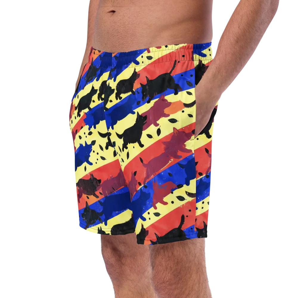 Neon Kennel Parade on Swim Trunks — Left Front