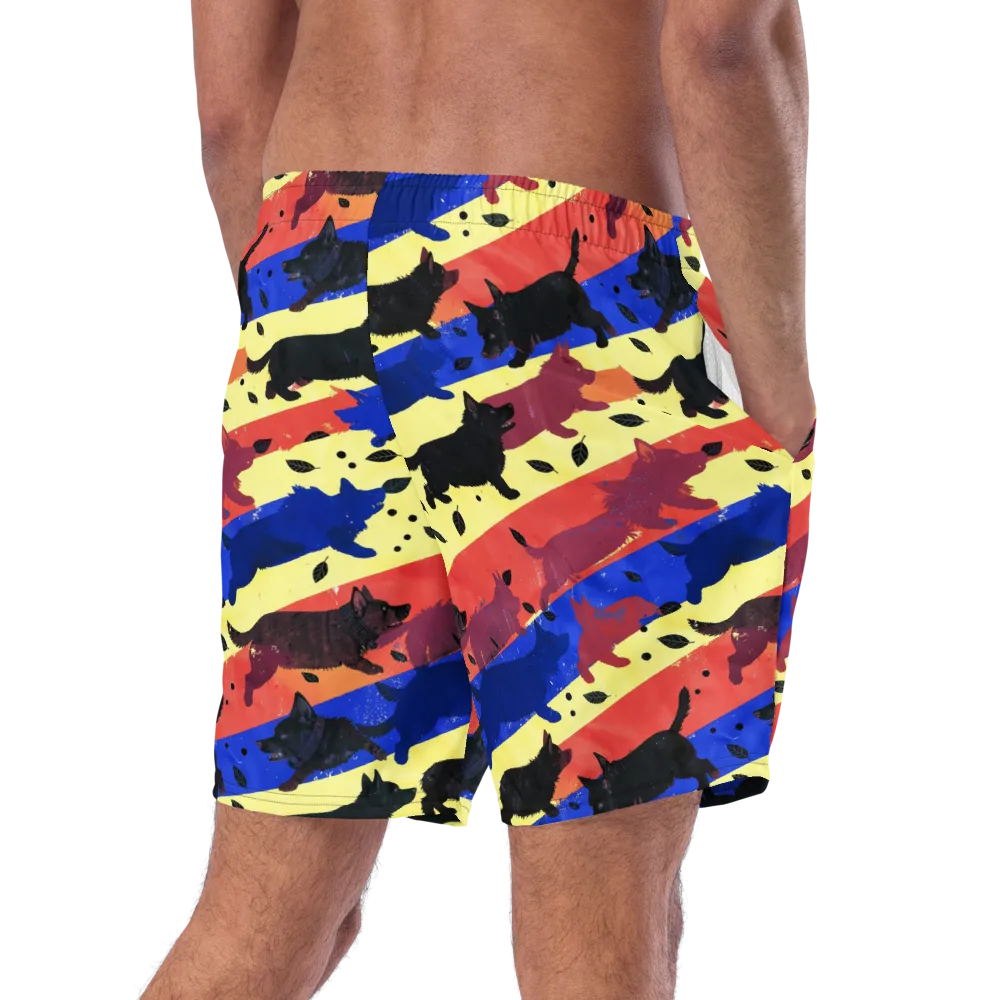 Neon Kennel Parade on Swim Trunks — Right Back