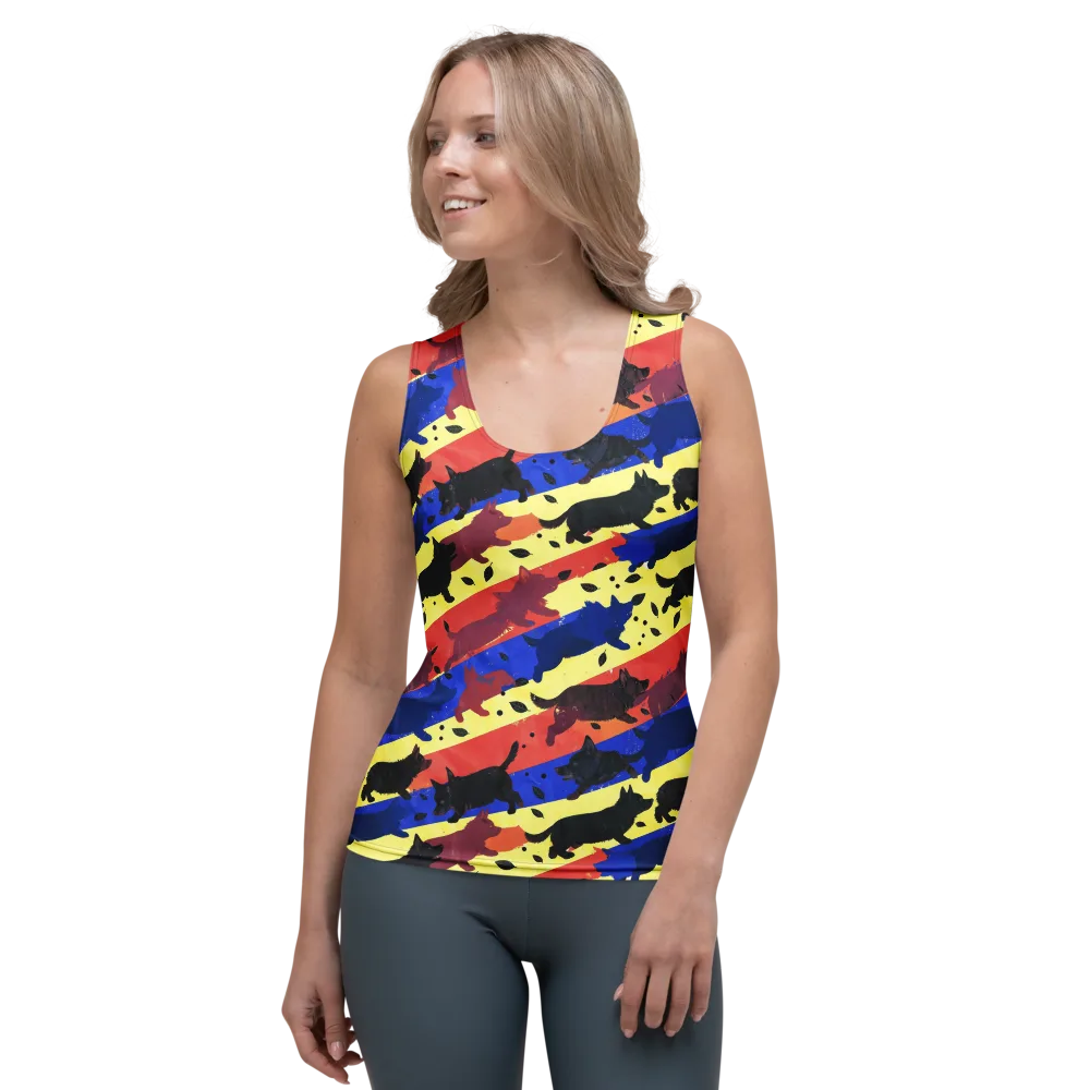 Neon Kennel Parade on Women's Tank Top — Front