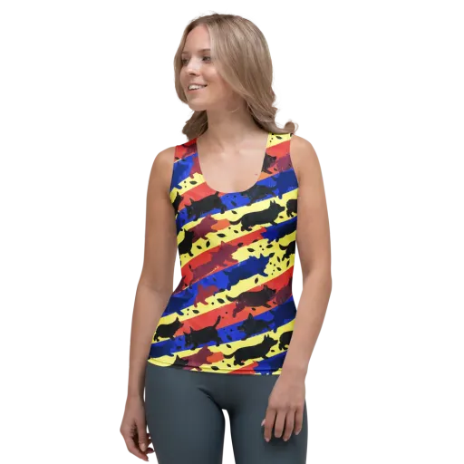 Neon Kennel Parade on a Women's Tank Top