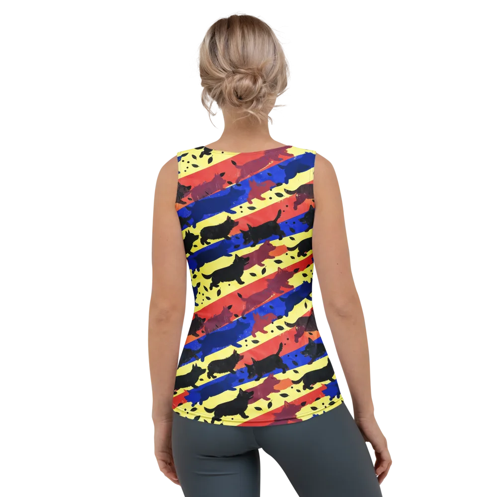 Neon Kennel Parade on Women's Tank Top — Back