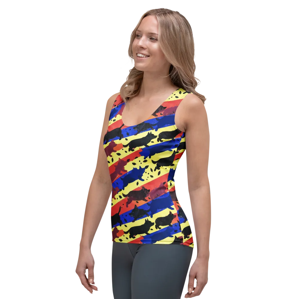 Neon Kennel Parade on Women's Tank Top — Left Front