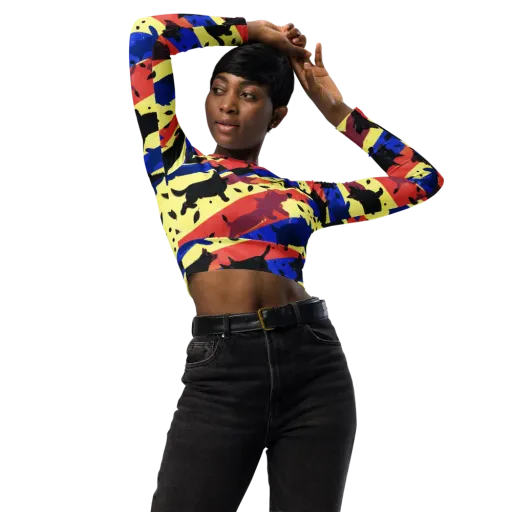 Neon Kennel Parade on a Long Sleeve Crop Top