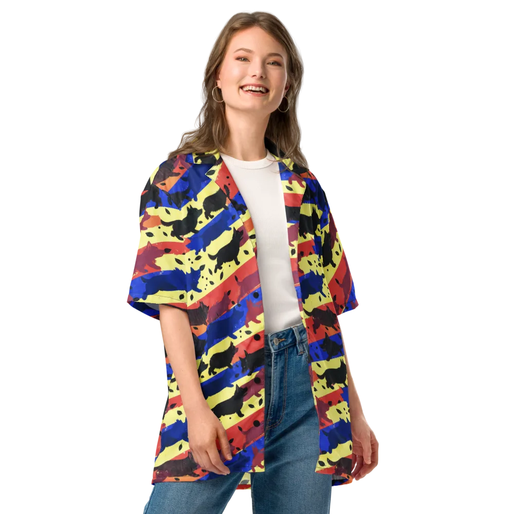Neon Kennel Parade on Button Shirt — Front