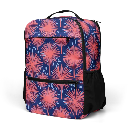 Coral Fireflower on a Utility Backpack