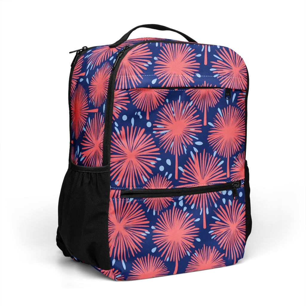 Coral Fireflower on Utility Backpack — Right Front