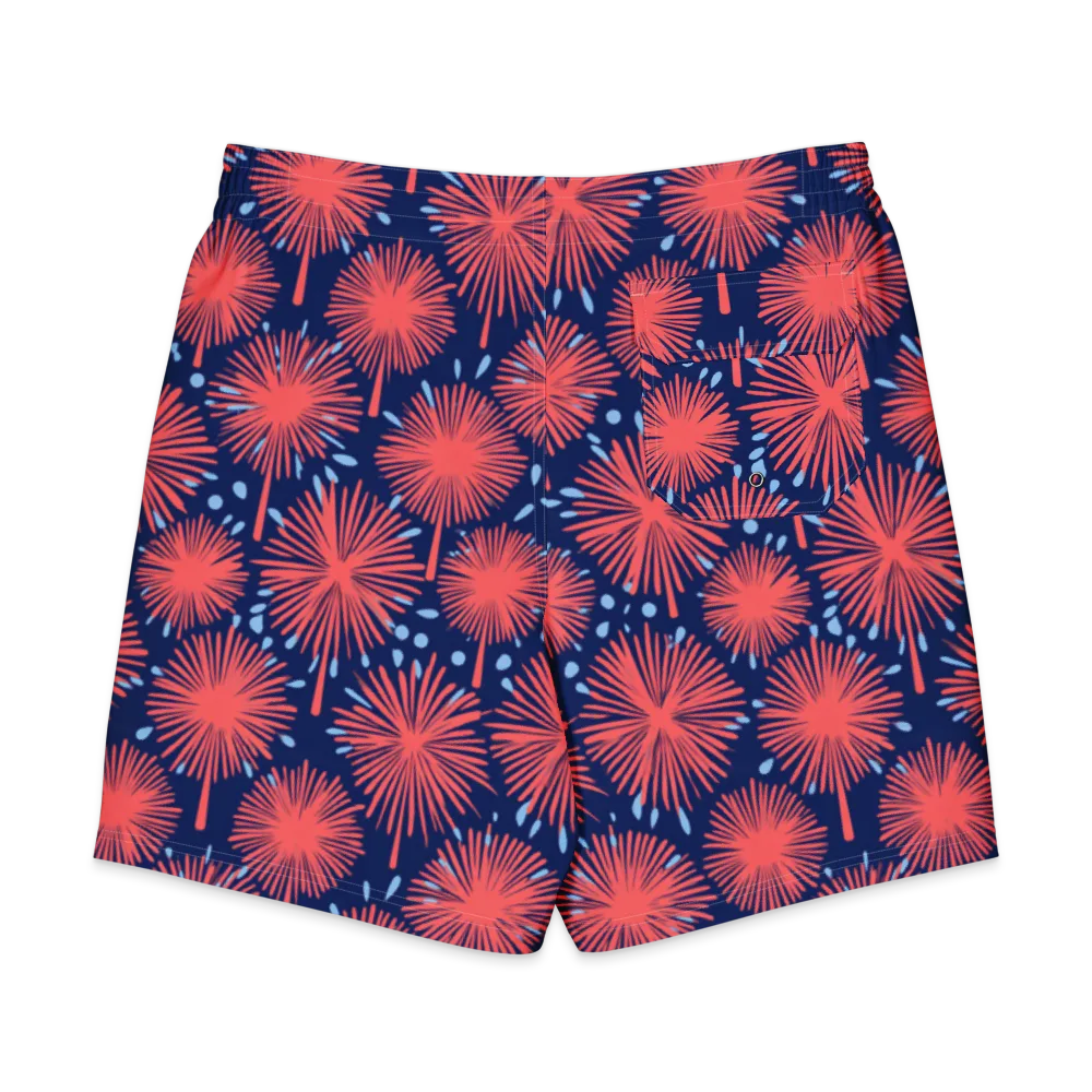 Coral Fireflower on Men's Board Shorts — Back