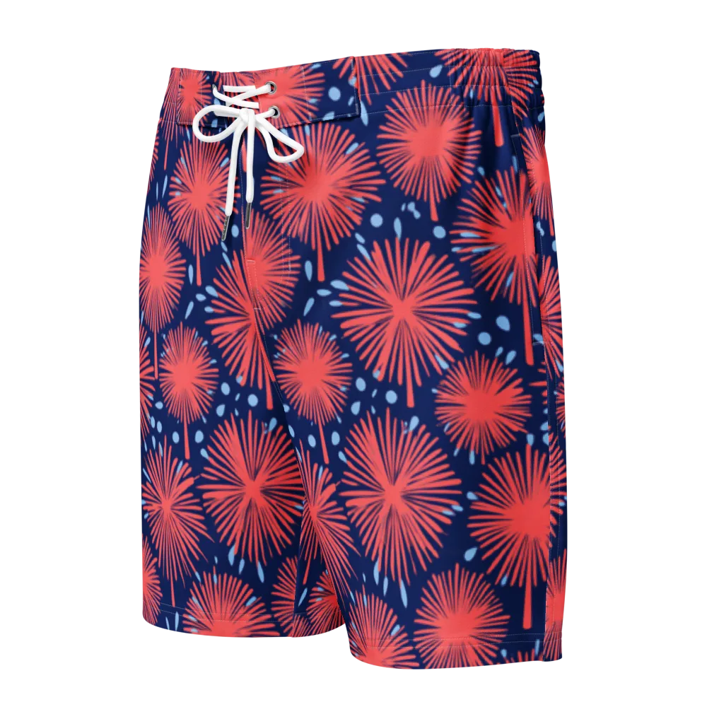 Coral Fireflower on Men's Board Shorts — Front