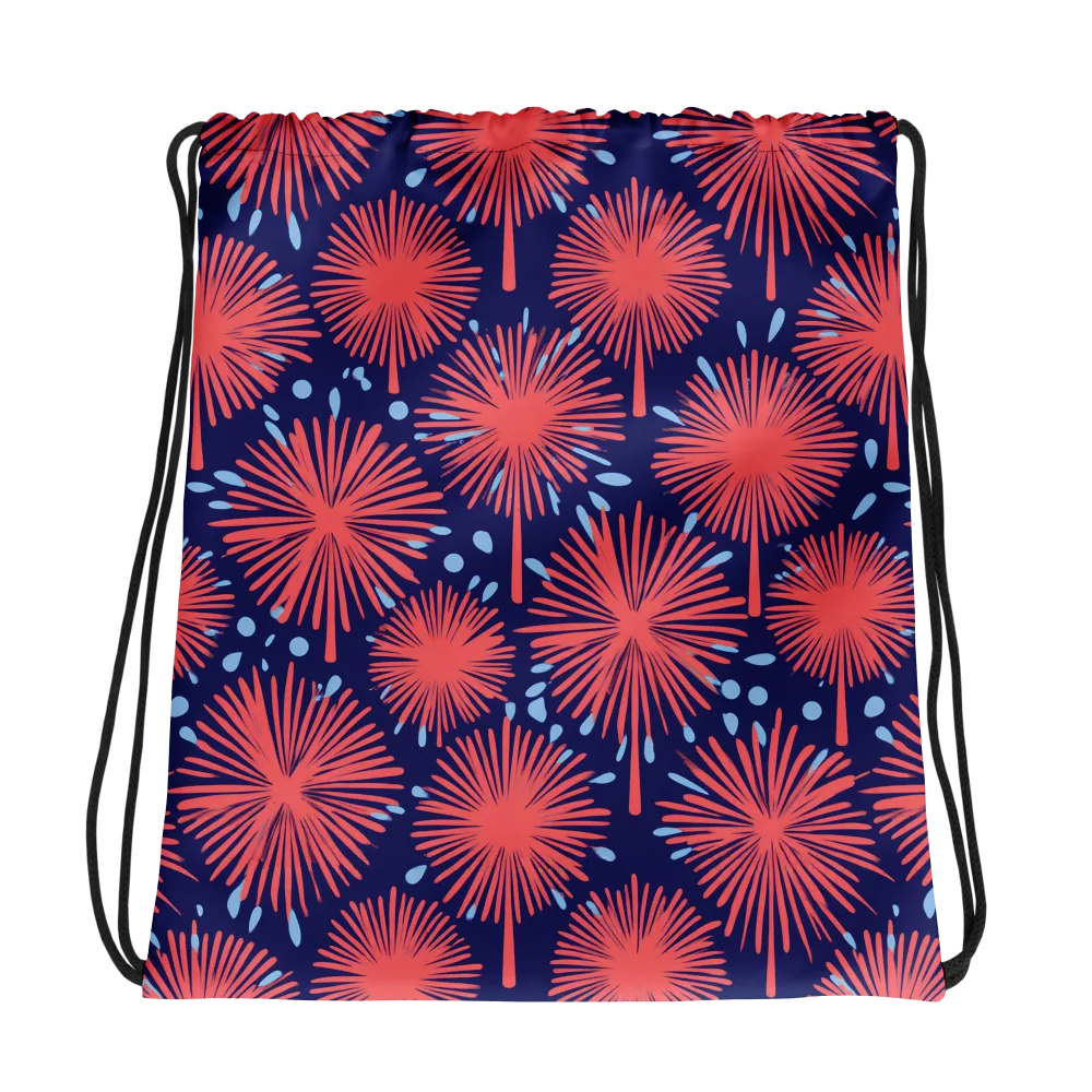 Coral Fireflower on Drawstring Bag — Photo