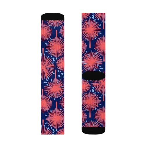 Coral Fireflower on a Socks