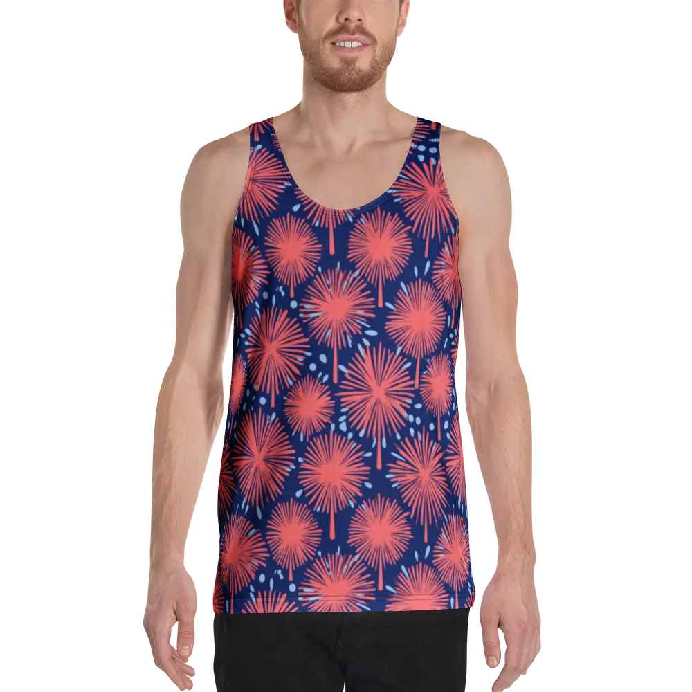 Coral Fireflower on Men's Tank Top — Front