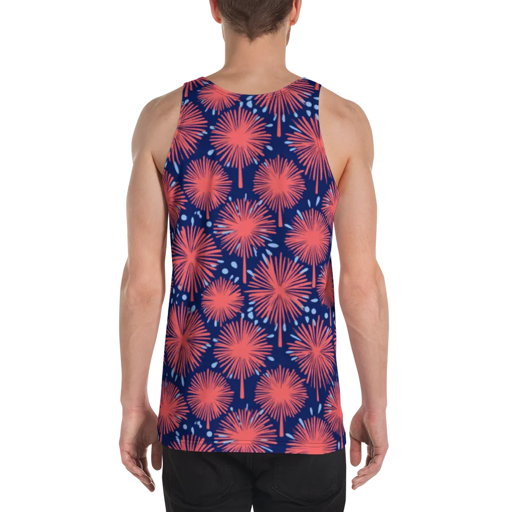 Coral Fireflower on Men's Tank Top — Back