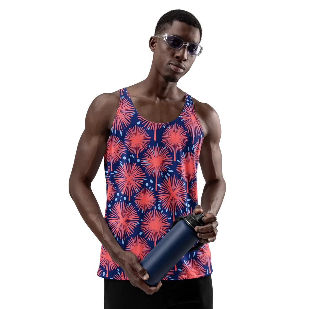 Coral Fireflower on Men's Tank Top — Front