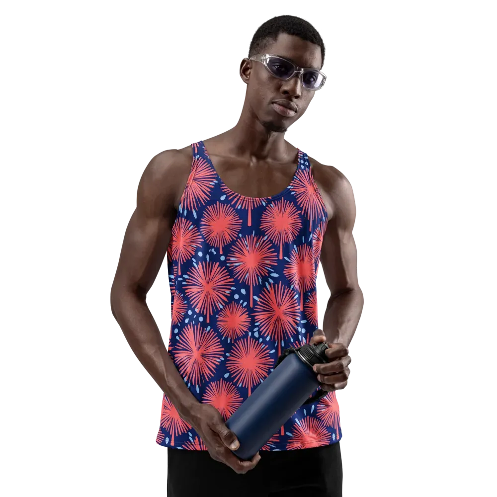 Coral Fireflower on Men's Tank Top — Front