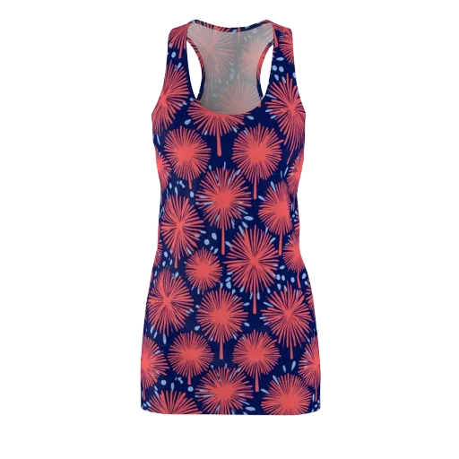 Coral Fireflower on a Racerback Dress