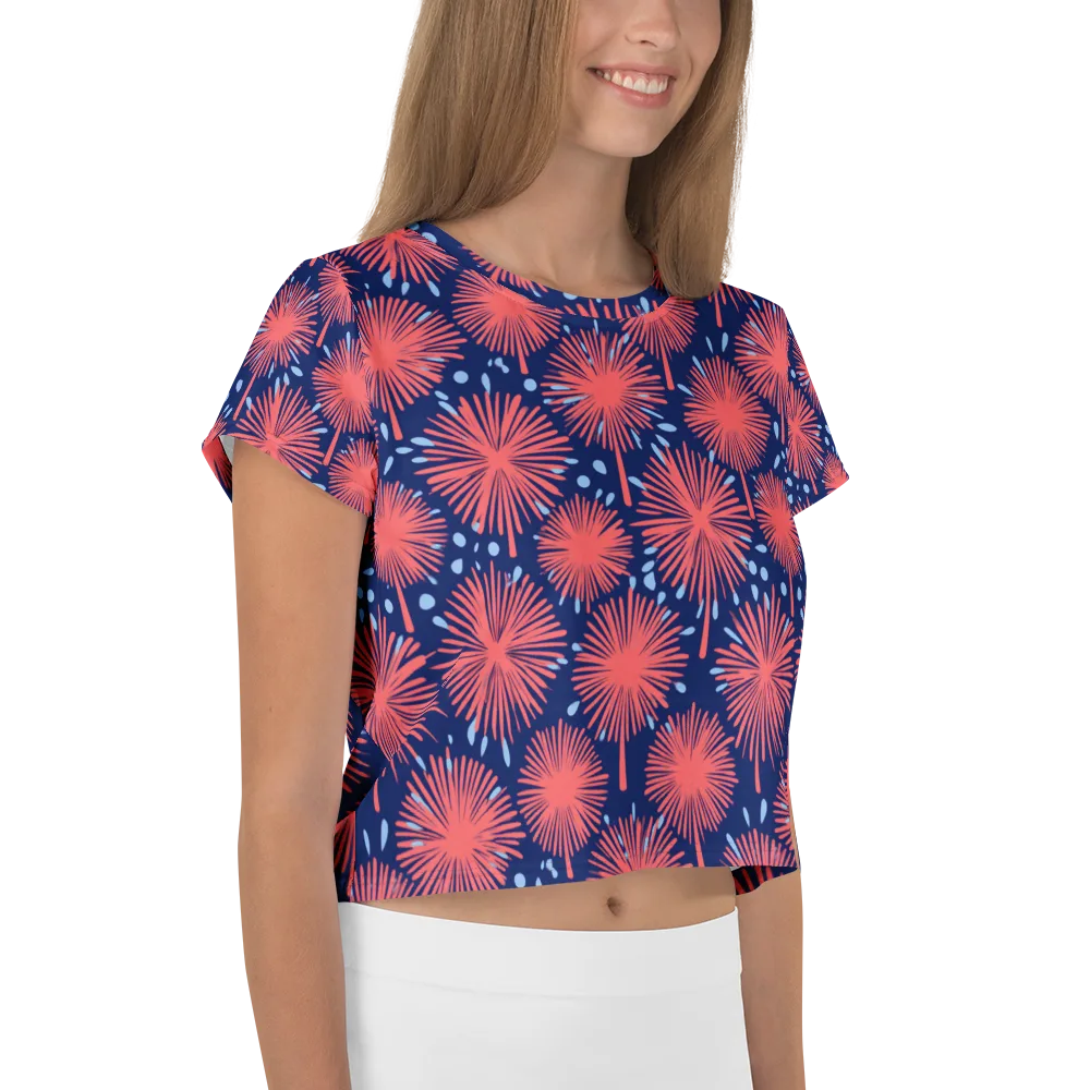 Coral Fireflower on Crop Tee — Right