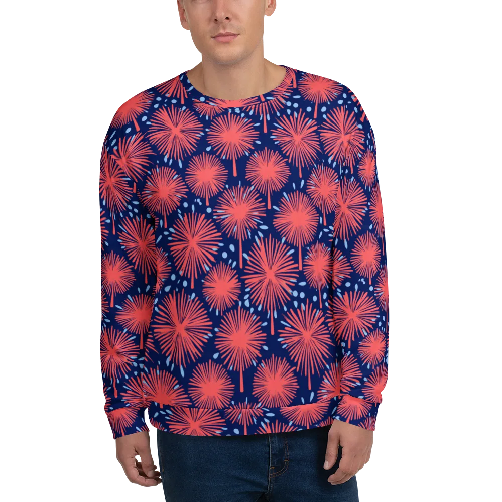 Coral Fireflower on Sweatshirt — Front