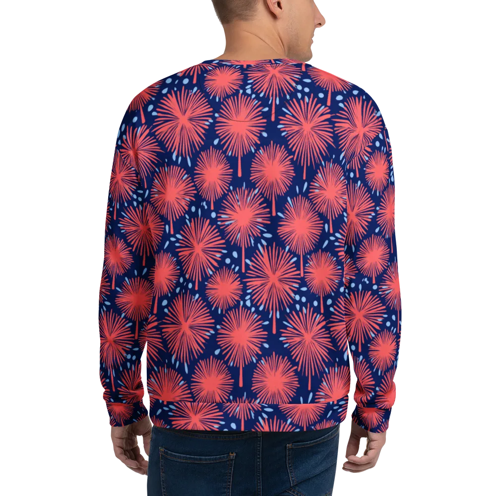 Coral Fireflower on Sweatshirt — Back