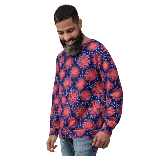 Coral Fireflower on a Sweatshirt