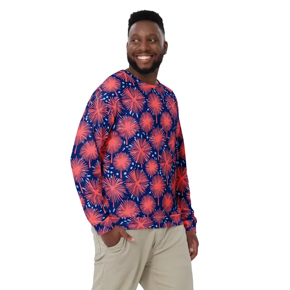 Coral Fireflower on Sweatshirt — Front