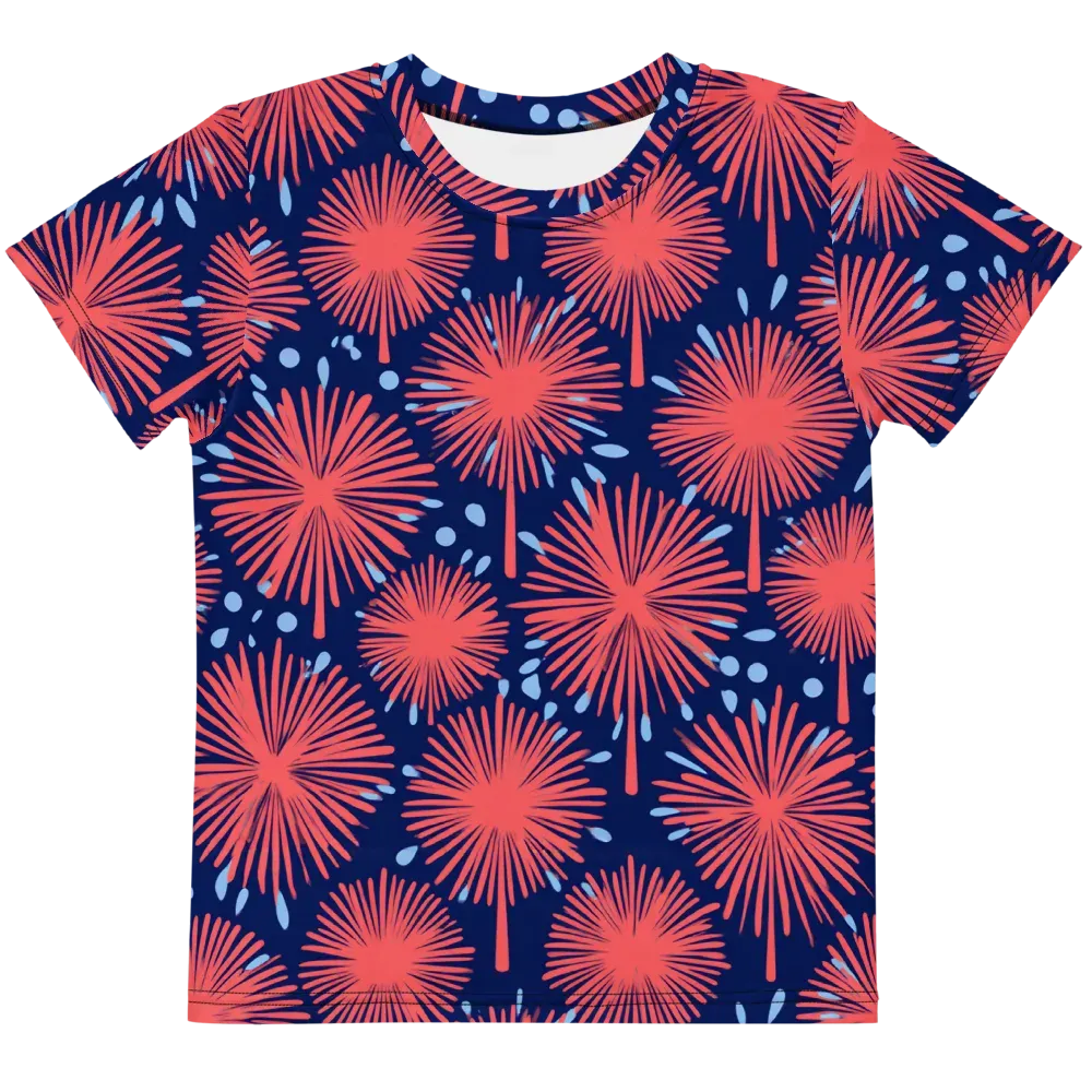 Coral Fireflower on Kids Crew Neck T-Shirt — Front