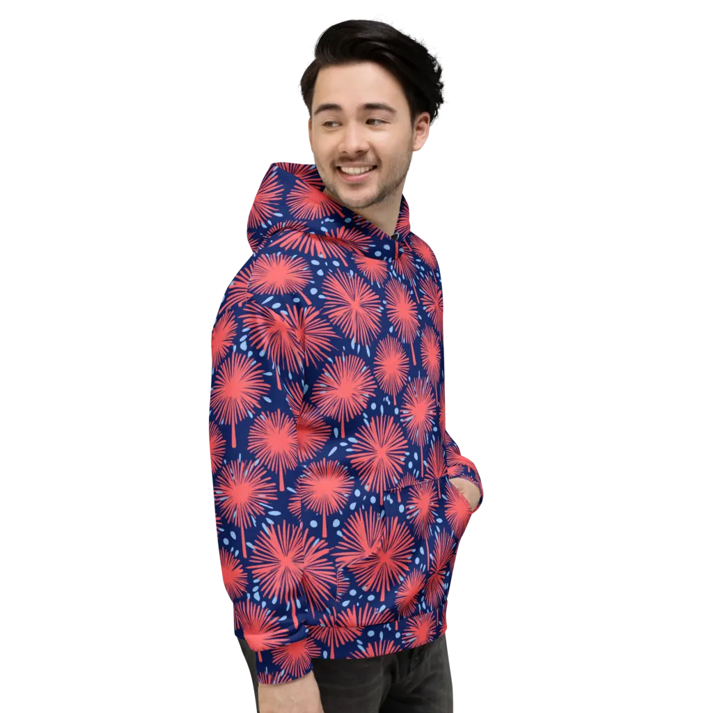 Coral Fireflower on Hoodie — Right