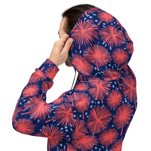 Coral Fireflower on a Hoodie