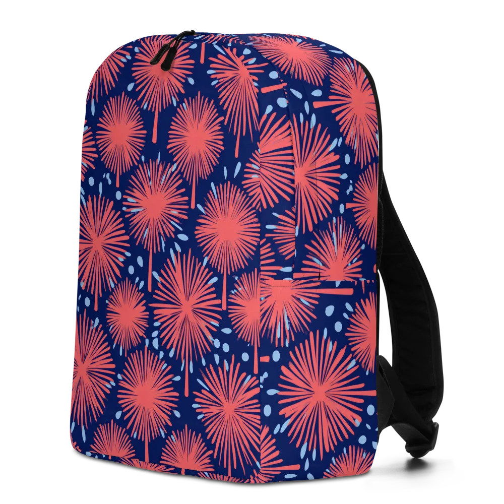 Coral Fireflower on Minimalist Backpack — Left