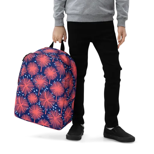 Coral Fireflower on a Minimalist Backpack