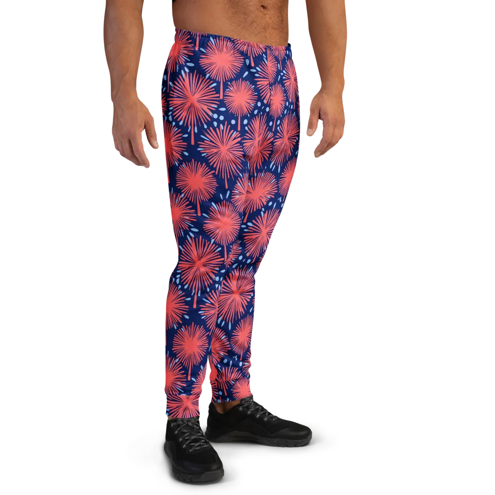 Coral Fireflower on Men's Joggers — Right