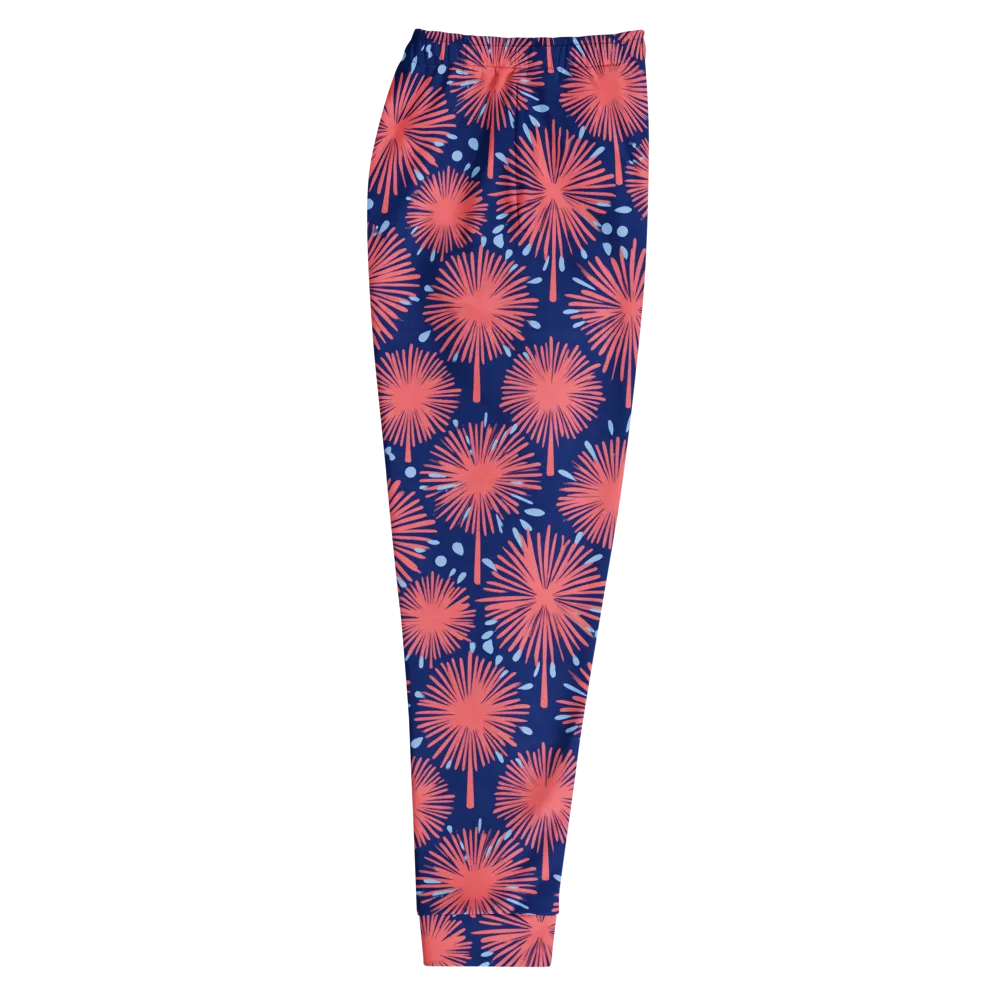 Coral Fireflower on Men's Joggers — Right