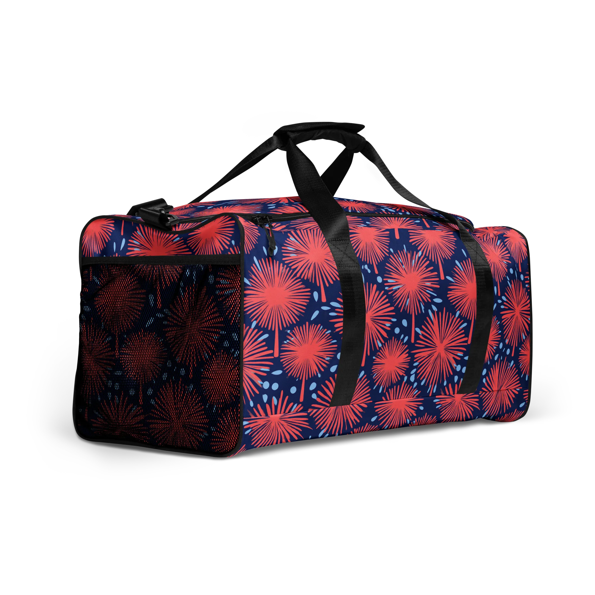 Coral Fireflower on Duffle Bag — Right Front
