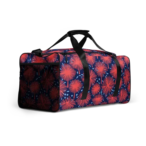 Coral Fireflower on a Duffle Bag