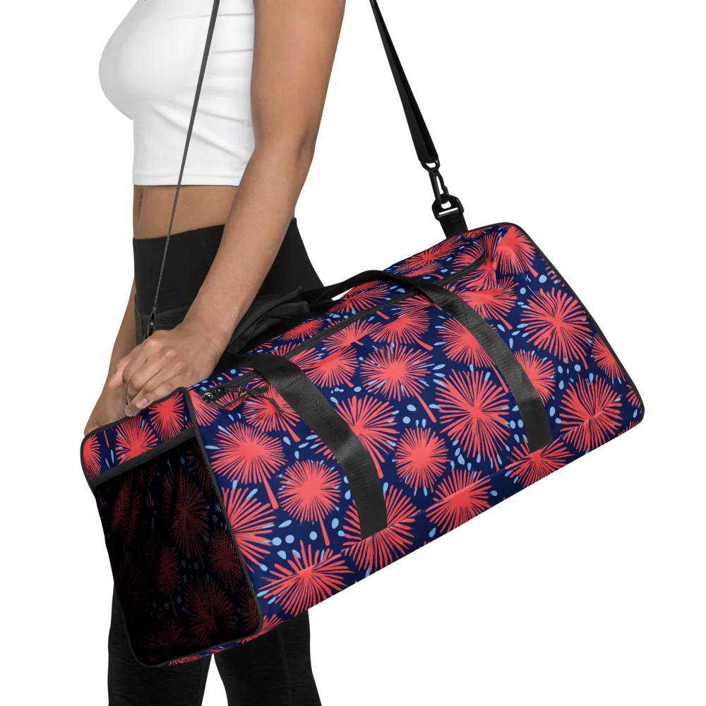 Coral Fireflower on Duffle Bag — Front